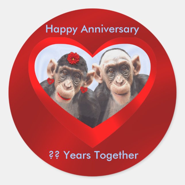 HAPPY ANNIVERSARY ?? YEARS TOGETHER-STICKER CLASSIC ROUND STICKER (Front)