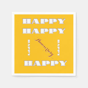 HAPPY Anniversary Yellow   Napkins