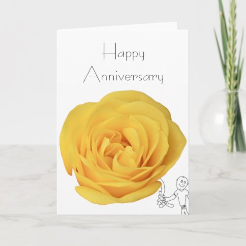 Happy Anniversary Yellow Rose Card
