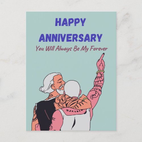 Happy Anniversary Youll Always Be My Forever  Holiday Postcard