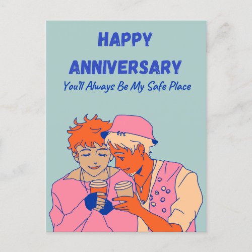 Happy Anniversary Youll Always Be My Safe Space  Holiday Postcard