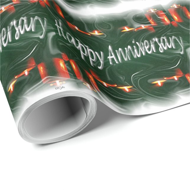 Happy Anniversay Candles Wrapping Paper (Roll Corner)