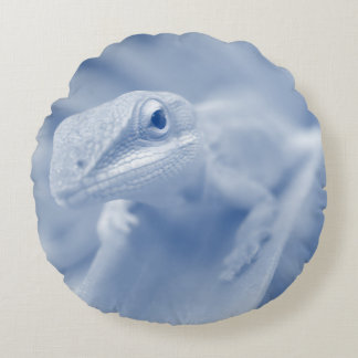 Happy Anole Round Pillow