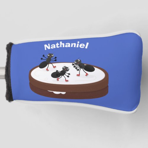 Happy ants ice skating on cookie cartoon golf head cover