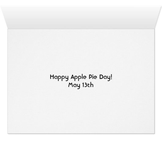 Happy Apple Pie Day Recipe Card (Inside Horizontal (Bottom))