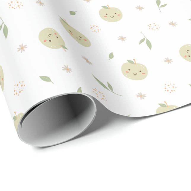 Happy Apples Pattern - Wrapping Paper Roll (Roll Corner)