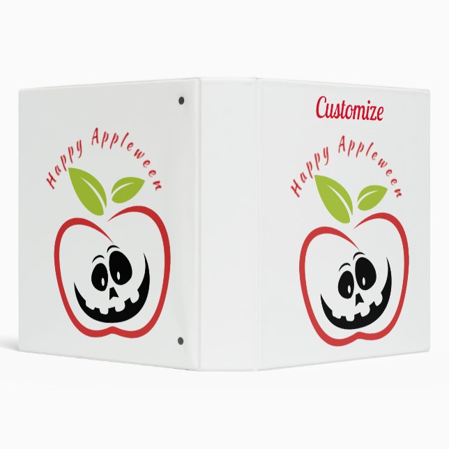 Happy Appleween Jack O'lantern Thunder_Cove 3 Ring Binder (Background)