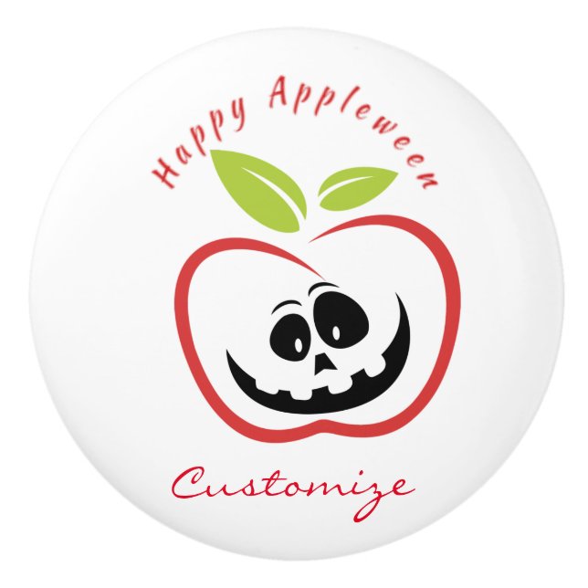 Happy Appleween Jack O'lantern Thunder_Cove Ceramic Knob (Front)