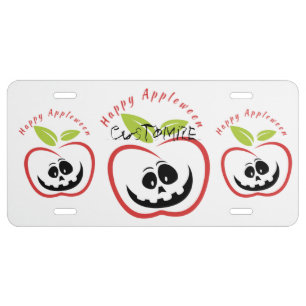 Happy Appleween Jack O'lantern Thunder_Cove License Plate