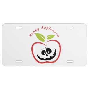 Happy Appleween Jack O'lantern Thunder_Cove License Plate