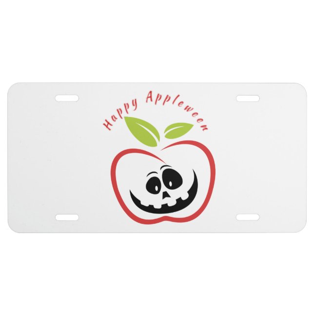 Happy Appleween Jack O'lantern Thunder_Cove License Plate (Front)