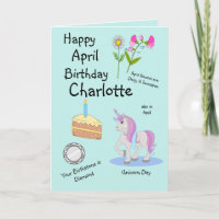 Happy April Birthday Folded Greeting Card
