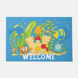 Happy Aquarium Fish Underwater Scene Doormat