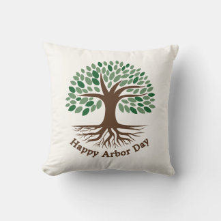 Happy Arbor Day Throw Pillow