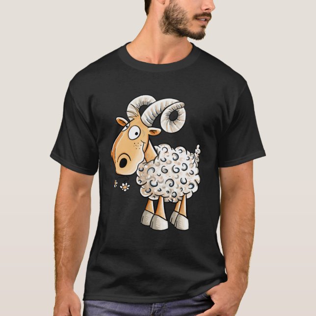 Happy Aries Sheep Zodiac Sign For Aries T-Shirt (Front)