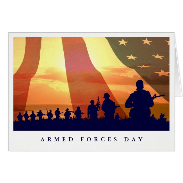 Happy Armed Forces Day Custom Greeting Cards (Front Horizontal)