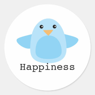 Happy as a Bluebird Classic Round Sticker