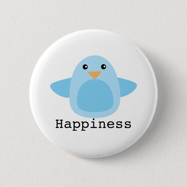 Happy as a Bluebird Pinback Button (Front)