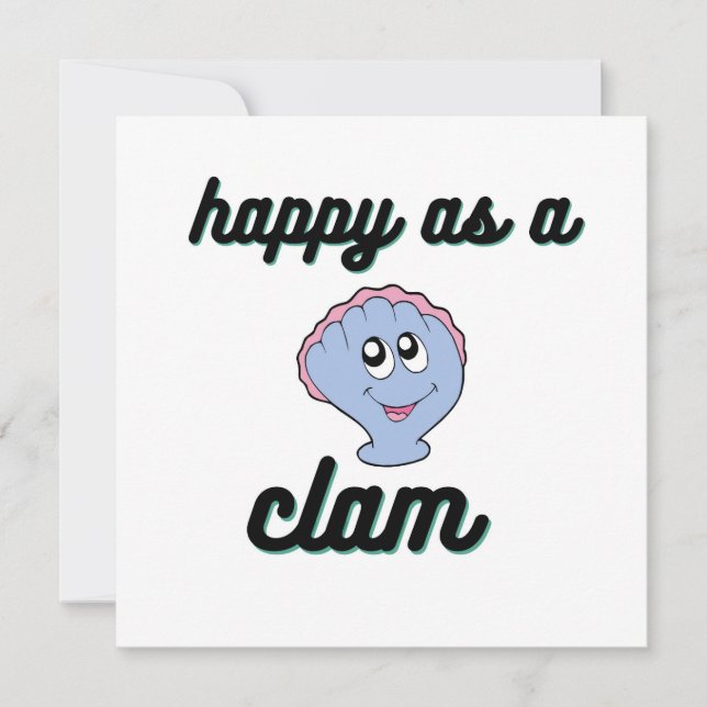 Happy as a clam thank you card (Front)