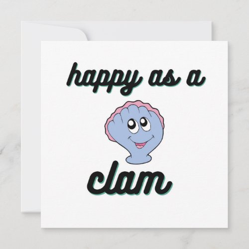 Happy as a clam thank you card