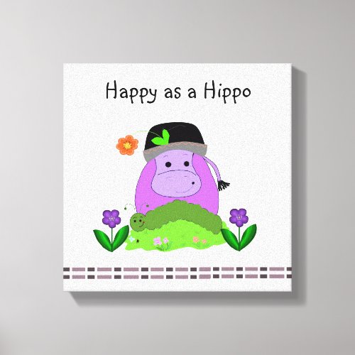 Happy as a Hippo Canvas Print