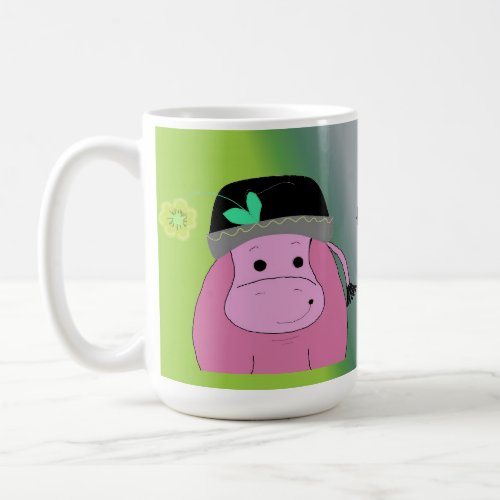 Happy as a Hippo _ Hippopotamus Coffee Mug