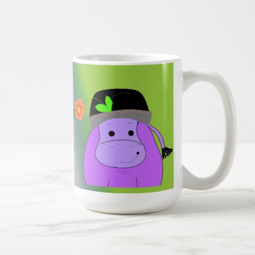 Happy as a Hippo _ Purple Hippopotamus Coffee Mug