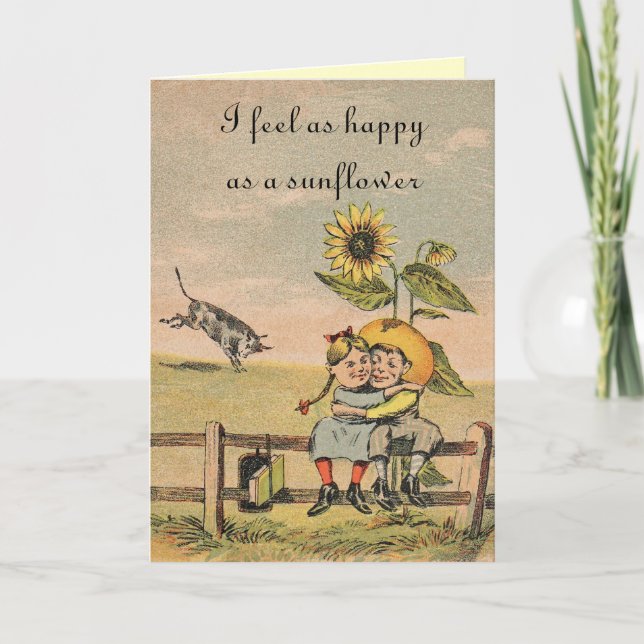 Happy as a Sunflower Valentines Day Card (Front)