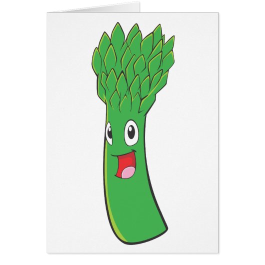 Happy Asparagus Vegetable Cards (Front)