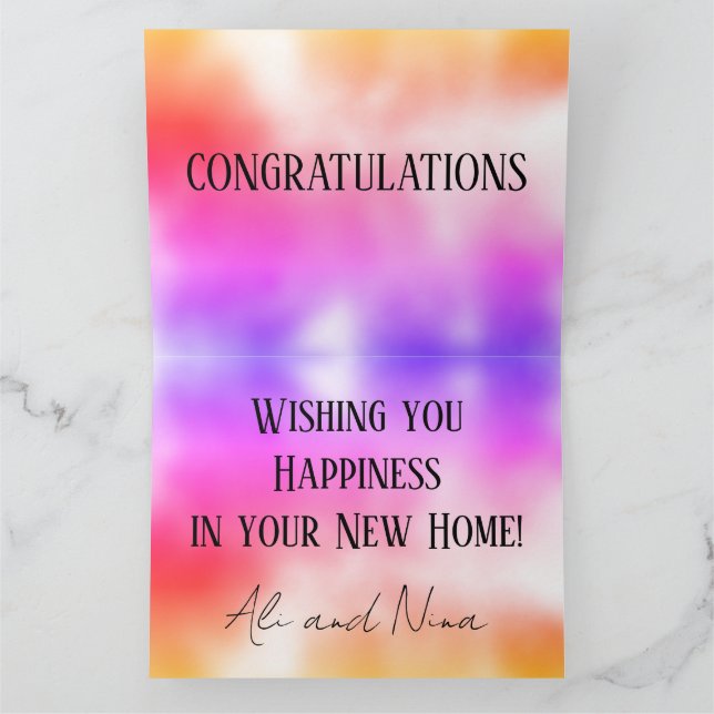 Happy at Home Cute House Colorful Card (Inside)