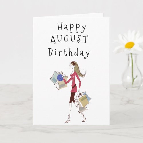 HAPPY AUGUST BIRTHDAY FOR HER CARD