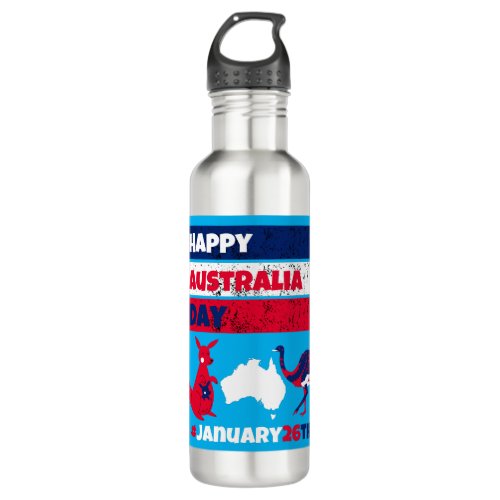Happy Australia Day January 26th   Stainless Steel Water Bottle