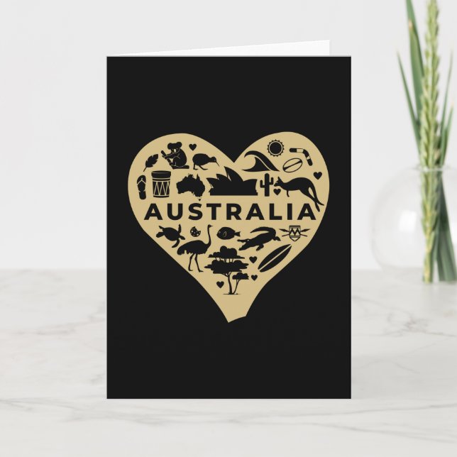 Happy Australia Day Love Heart Card (Front)