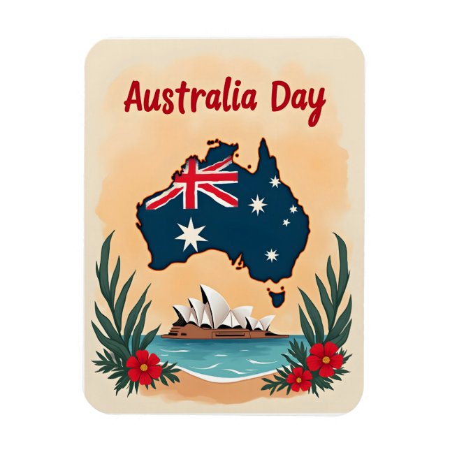 Happy Australia Day Magnet (Vertical)