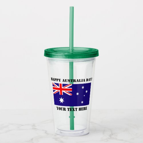 Happy Australia Day party supplies Australian flag Acrylic Tumbler