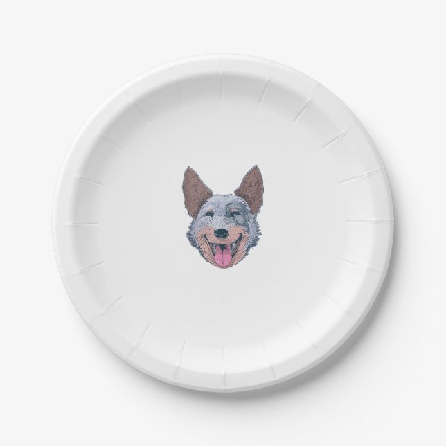 Happy Australian Cattle Dog  Paper Plates (Front)