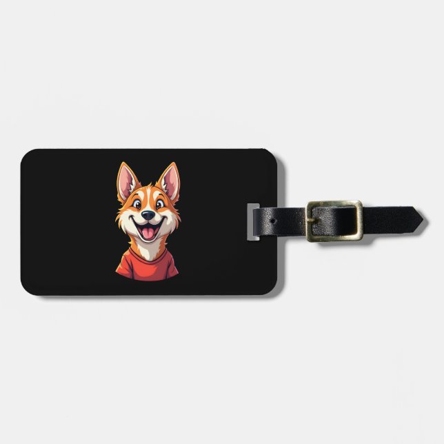 Happy Australian Cattle Dog Tank Top Luggage Tag (Front Horizontal)