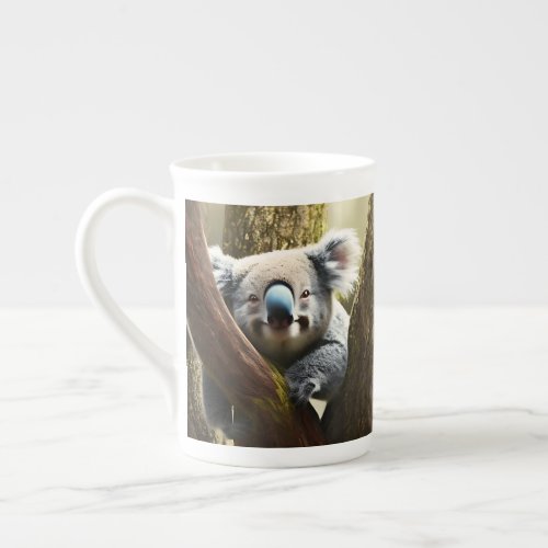 Happy Australian Koala Bear In Tree Bone China Mug