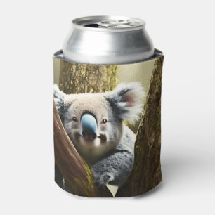 Happy Australian Koala Bear In Tree, Can Cooler