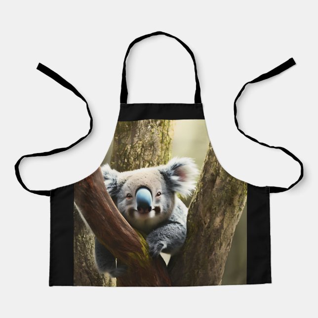Happy Australian Koala In Tree, Kids Apron (Front)