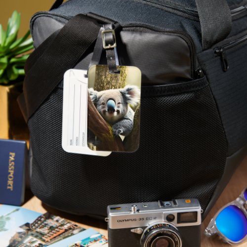 Happy Australian Koala In Tree Luggage Tag