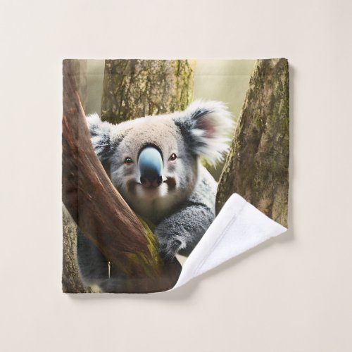 Happy Australian Koala In Tree Wash Cloth