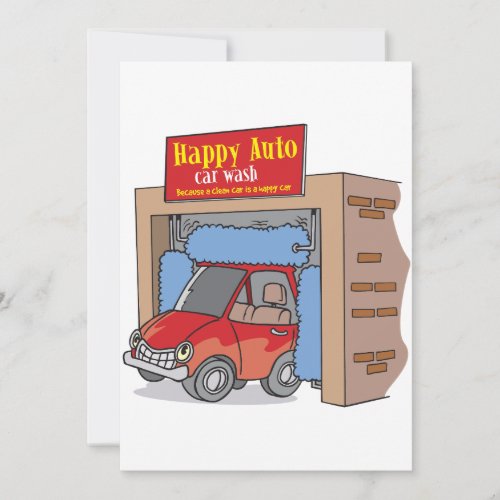 Happy Auto Car Wash Invitations