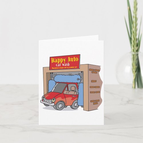 Happy Auto Car Wash Note Cards