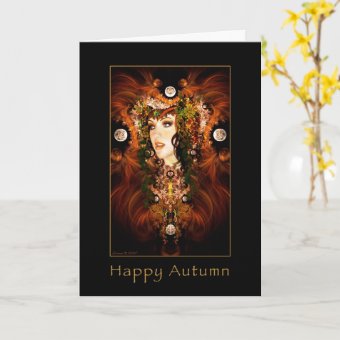Happy Autumn - Autumn Goddess Card | Zazzle