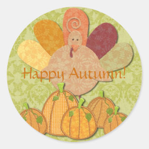 Happy Autumn! Classic Round Sticker