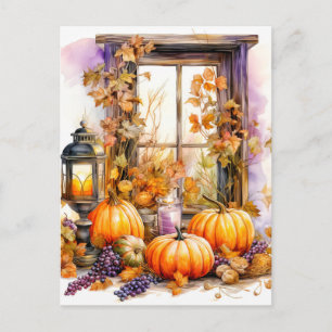 Happy Autumn Enjoy the Fall Weather Postcard