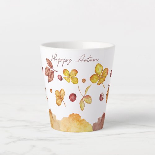 Happy Autumn Fall Foliage Latte Mug