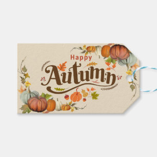 Happy Autumn Fall Thanksgiving Gift Tags
