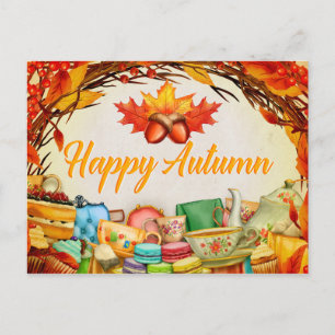 Happy Autumn. Illustration. Seasonal Card. Postcard